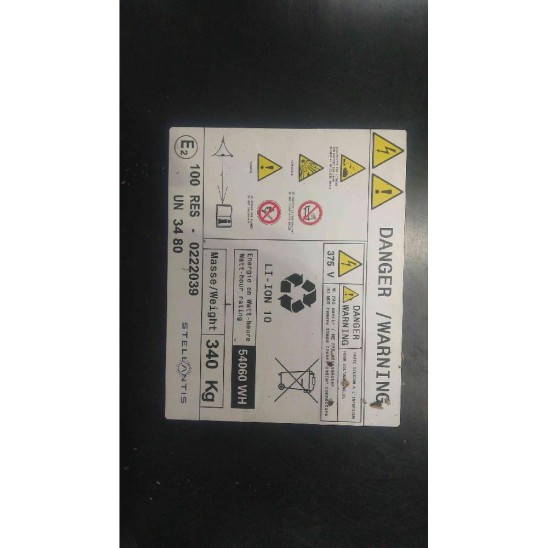 batteria auto elettrica para FIAT 600 (23>) Elettrica (115kw) Suv 5p/e DANGER,375V,LIION,BATTERY,EXPLOSIVE,wattheure54060WH,MasseWeight340Kg,100,RES0222039,E2,STELLANTIS,UN3480,REF9849565180,DATE07022023,EQB,N1G,7341