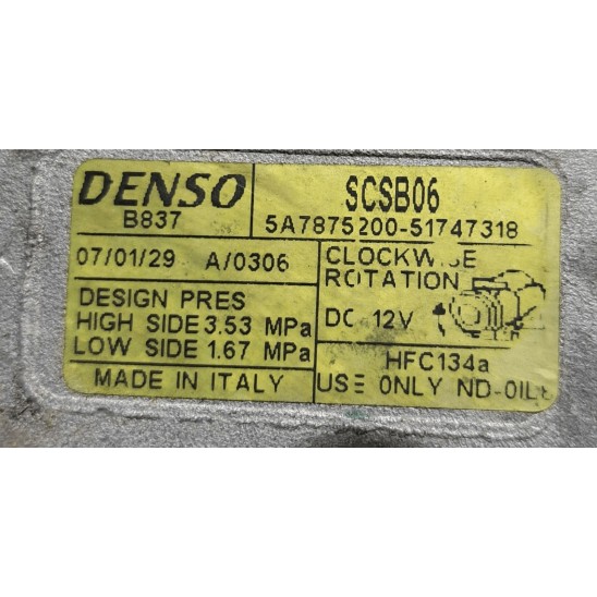 compressore aria condizionata per FIAT Punto (1n/1p) 1.2 16V ELX Ber. 51747318