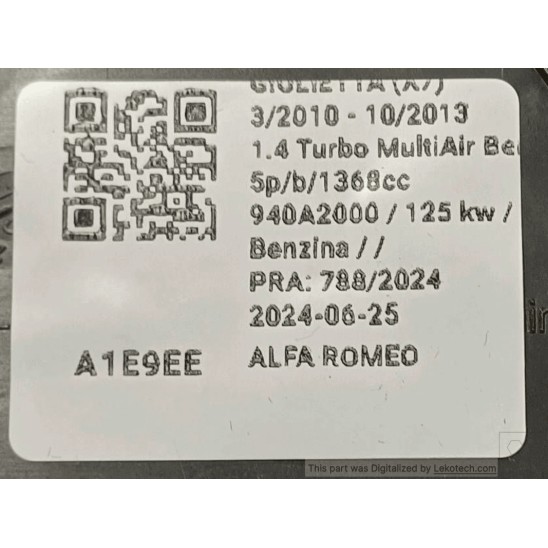 quadro strumenti for ALFA ROMEO Giulietta (x7) 1.4 Turbo MultiAir Ber. 50527453